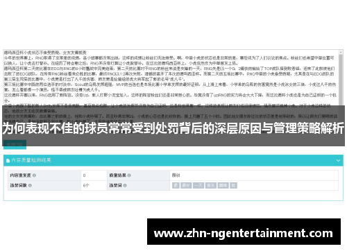 为何表现不佳的球员常常受到处罚背后的深层原因与管理策略解析
